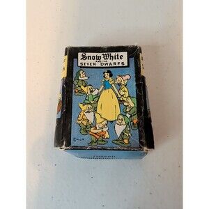Vintage 1965 Snow White & The Seven Dwarfs Card Game w/Misprint on box Mini Card